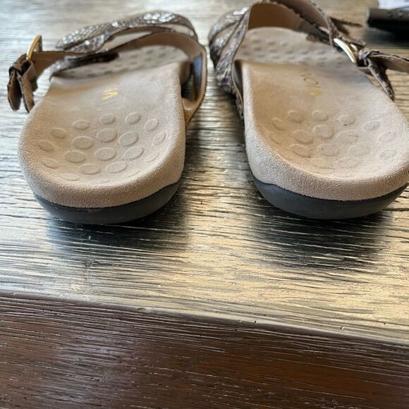 Vionic Kira Brown Snake Print Sandal Slides sz 8W EUC - Picture 5 of 6